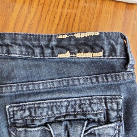 Peoples Liberation Womens Size 26 Distressed Skinny Blue Jeans Star Pocket - Picture 6 of 11